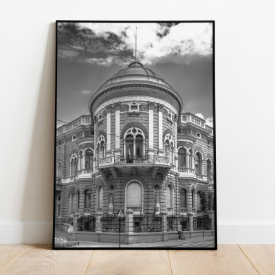 Plakat Łódź – Pałac Akademii Muzycznej b/w